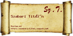 Szabari Titán névjegykártya